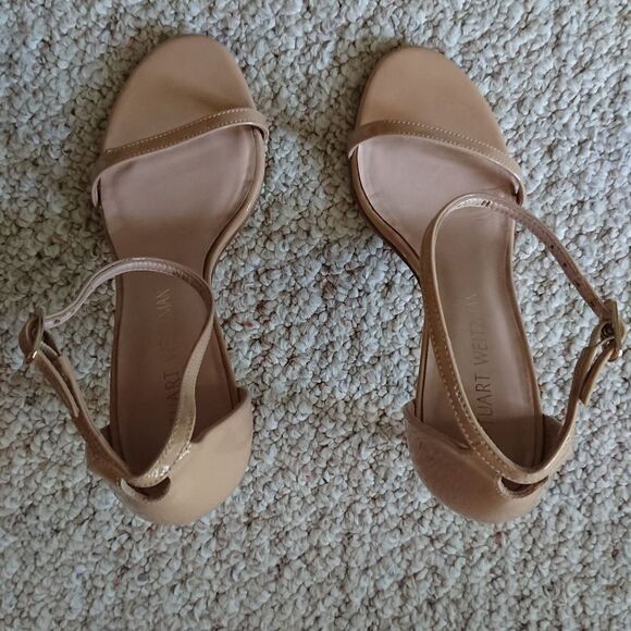 Stuart Weitzman Nudistsong Minimalist Leather Sandals size 36.5 - Picture 2 of 16